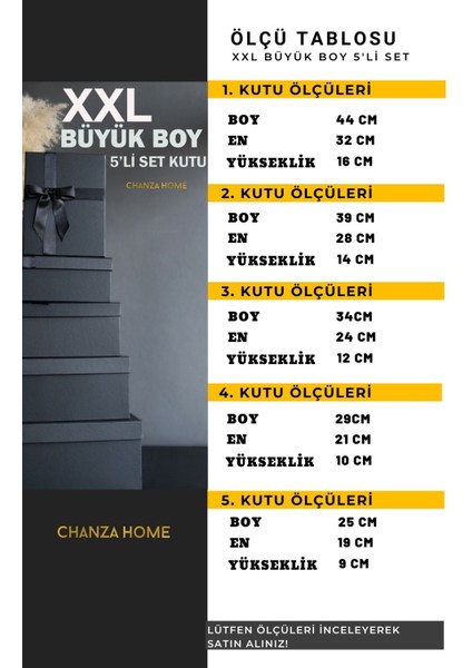 Büyük Boy 5'li Takım Kutu Kurdeleli Siyah Sert Hediye Kutusu Damat Gelin Çeyiz Bohça Kutusu modelleri