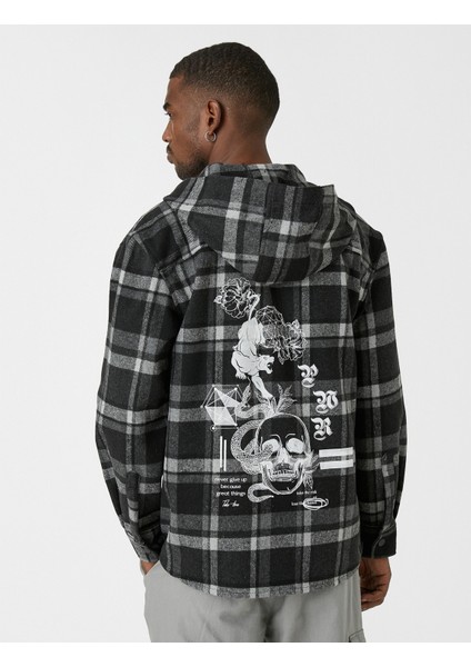 Ekoseli Oduncu Gömleği Kapşonlu Cep Detaylı fırsatları