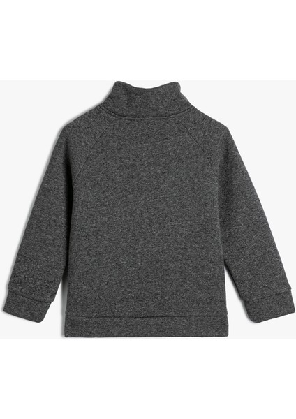 Basic Sweatshirt Dik Yaka Yarım Fermuarlı Uzun Kollu fiyatları