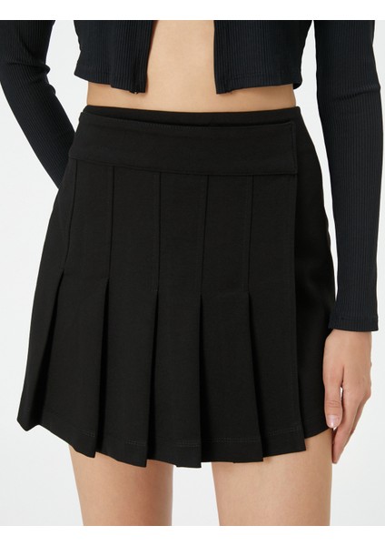 Mini Pileli Etek Normal Bel Fermuarlı Viskon Karışımlı indirimleri