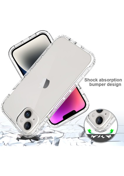 Apple iPhone 15 Plus Gradyan Renkli Telefon Kılıfı Pc+Tpu Pet Ekran Koruyucu Mavi (Yurt Dışından)
