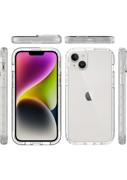 Apple iPhone 15 Plus Gradyan Renkli Telefon Kılıfı Pc+Tpu Pet Ekran Koruyucu Mavi (Yurt Dışından)