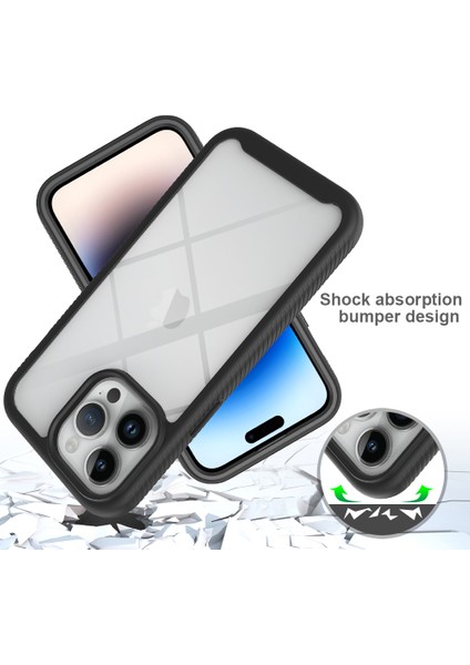 Apple iPhone 15 Pro Max Için 3'ü 1 Arada Koruma Telefonu Kasası Tpu+Pc Kapağı Pet Ekran Koruyucu-Işık Mavisi (Yurt Dışından) modelleri