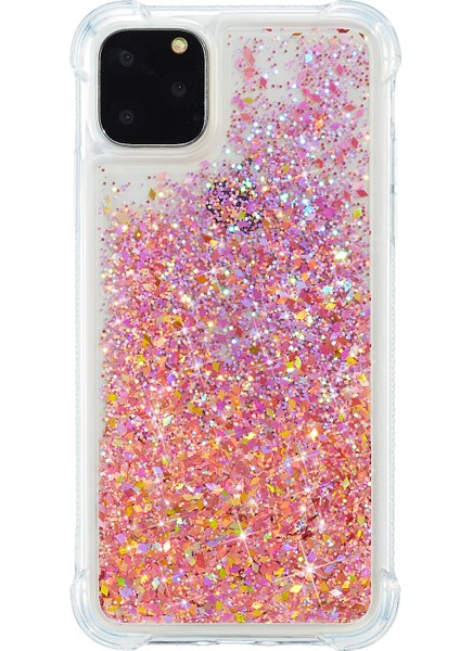 Apple iPhone 12 Mini Kırmızı Için Saf Renkli Glitter Tozu ve Tpu Özel Kapak (Yurt Dışından)