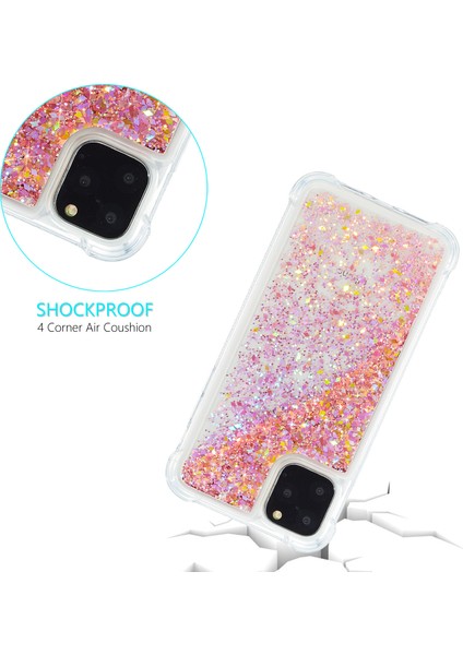 Apple iPhone 12 Mini Kırmızı Için Saf Renkli Glitter Tozu ve Tpu Özel Kapak (Yurt Dışından)