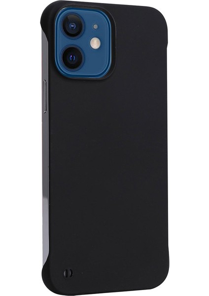Apple iPhone 12 Mini 5.4 Inç Mat Renk Sert Pc Sabit Pc Ka Anti-Fall Anti-Fone Kılıf Kabuk Black (Yurt Dışından)