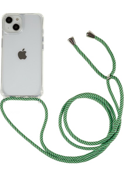 Apple iPhone 12 Mini Telefon Kılıfı Geri Kılıfı Temizle Tpu+Akrilik Telefon Kapağı Ayarlanabilir Kordon Yeşili (Yurt Dışından)