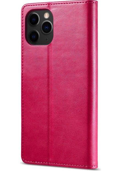 Deri Cüzdan Stand Kapak Cep Telefonu Kabuğu Apple iPhone 12 Mini Kırmızı (Yurt Dışından)