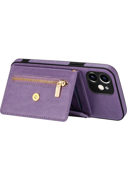 Apple iPhone 12 Mini Telefon Kılıfı Için 5.4 Inç Kickstand Tasarım Cüzdan Anti-Çizelge Damla Damlı Pu Deri+Tpu Mobile, Long Lanyard-Purple ile (Yurt Dışından) fırsatları