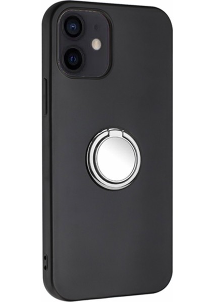 Apple iPhone 12 Mini Telefon Kılıfı Için Tpu Kapak 5.4 Inç Yüzük Kickstand Mat Destek Arabası Mıknatıs Montaj Silver (Yurt Dışından)