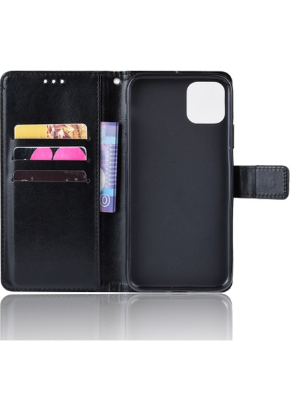 Apple iPhone 12 Mini-Slack Için Kayışlı Çılgın At Derisi Deri Kabuk (Yurt Dışından)