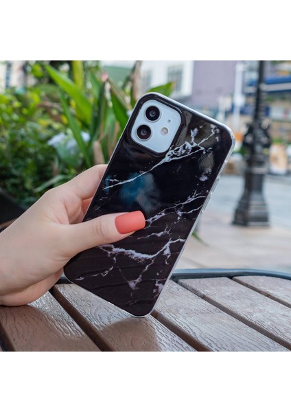 Apple iPhone 12 Mini Telefon Kılıfı Için 5.4 Inç Imd Mermer Desen Ultra Ince Damla Koruma Koruyucu Kapak Black (Yurt Dışından) modelleri