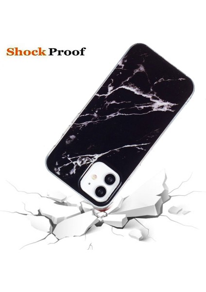 Apple iPhone 12 Mini Telefon Kılıfı Için 5.4 Inç Imd Mermer Desen Ultra Ince Damla Koruma Koruyucu Kapak Black (Yurt Dışından) fırsatları