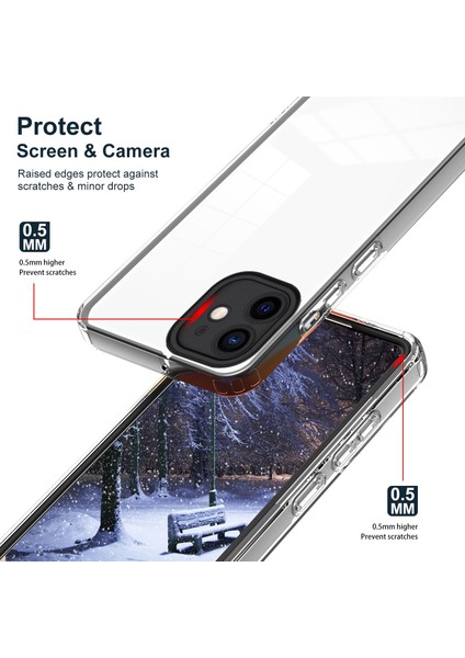 Apple iPhone 12 Telefon Kapağı Için Renkli Çerçeveli Fall Anti-Fall Telefon Koruyucu Kapak Black ile Temiz Cep Telefonu Tpu Kılıfı (Yurt Dışından)