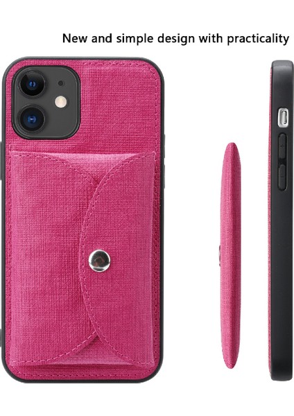 Söndürülebilir Manyetik Emilim Cüzdan Deri Derisi Tpu Tpu Apple iPhone 12 Mini 5.4 Inç-Rose Için (Yurt Dışından)