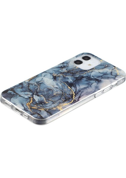 Apple iPhone 12 Mini Telefon Kılıfı Için 5.4 Inç Imd Mermer Desen Ultra Ince Damla Koruyucu Koruyucu Kapak Grey (Yurt Dışından)