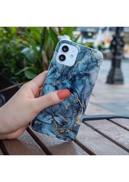 Apple iPhone 12 Mini Telefon Kılıfı Için 5.4 Inç Imd Mermer Desen Ultra Ince Damla Koruyucu Koruyucu Kapak Grey (Yurt Dışından)