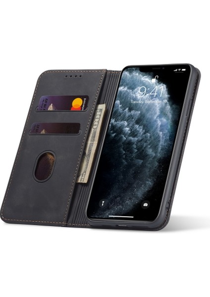 Fantasy Serisi Apple iPhone 12 Mini 5.4 Inç-Black Için Otomatik Absorbed Deri Cüzdan Stand Kılıfı (Yurt Dışından)