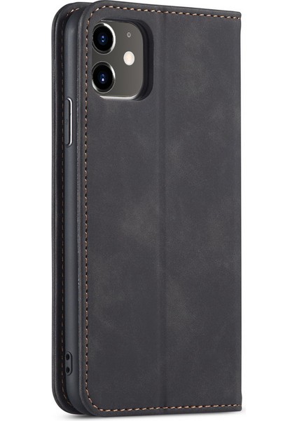Fantasy Serisi Apple iPhone 12 Mini 5.4 Inç-Black Için Otomatik Absorbed Deri Cüzdan Stand Kılıfı (Yurt Dışından)