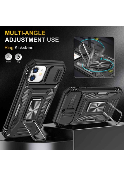 Apple iPhone 12/12 Pro Telefon Kapak Kat ve Arı Kart Yuvaları Cüzdan Pu Deri Flip Telefon Kılıfı Stand -Rose Altın (Yurt Dışından)