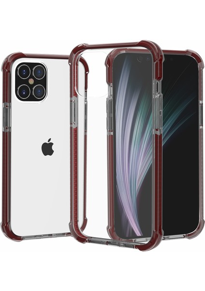 Apple iPhone 12-Brown Için Hava Yastığı Damgalı Akrilik+Tpu Hibrid Kapak (Yurt Dışından)