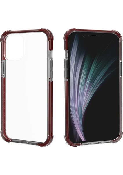 Apple iPhone 12-Brown Için Hava Yastığı Damgalı Akrilik+Tpu Hibrid Kapak (Yurt Dışından)