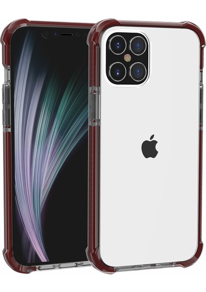 Apple iPhone 12-Brown Için Hava Yastığı Damgalı Akrilik+Tpu Hibrid Kapak (Yurt Dışından)