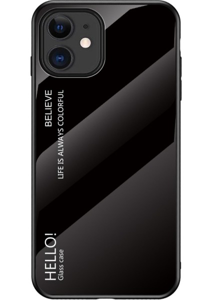 Apple iPhone 12 Mini-Black Için Gradyan Renk Temsillalı Cam+Pc+Tpu Hibrit Kılıf (Yurt Dışından)