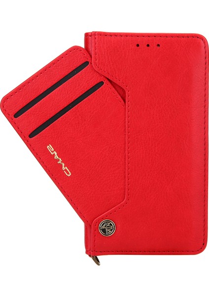 Cüzdanlı Tpu+Pu Deri Telefon Kapak Kılıfı ve Apple iPhone 12 Mini Red Için Stand (Yurt Dışından)