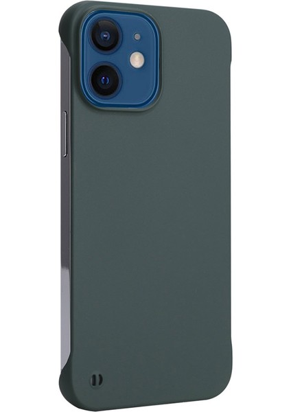 Apple iPhone 12 Mini Telefon Kılıfı Için 5.4 Inç Mat Renk Sert Pc Ka Ka Anti-Fall Kabuk Yeşili (Yurt Dışından)