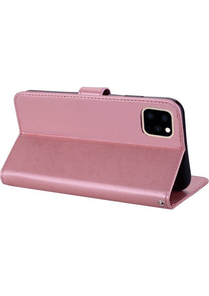 Baykuş Izi Rinestone Dekor Deri Telefon Kabuğu Apple iPhone 12 Mini-Rose Altın Için (Yurt Dışından) modelleri