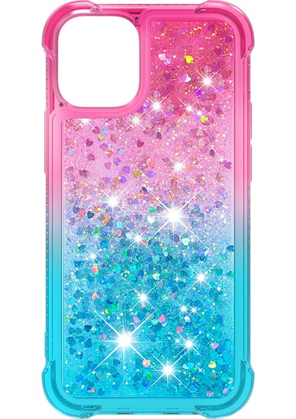 Apple iPhone 12 Mini Rose/canan Için Şok Geçirmez Gradyan Parıltı Tozu ve Tpu Kasası (Yurt Dışından)