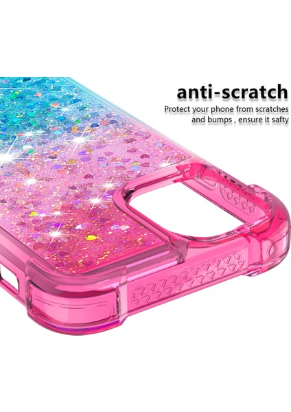 Apple iPhone 12 Mini Rose/canan Için Şok Geçirmez Gradyan Parıltı Tozu ve Tpu Kasası (Yurt Dışından)