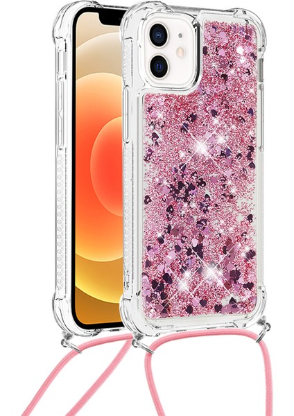 Dinamik Quicksand ve Tpu Şok Geçirmez Cep Telefonu Koruyucu Kapak, Apple iPhone 12 Için Kayışla (Yurt Dışından)