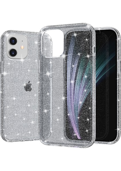 Apple iPhone 12 Mini-Grey Için Işıltılı Toz Pc+Tpu Hibrid Geri Kabuk (Yurt Dışından)