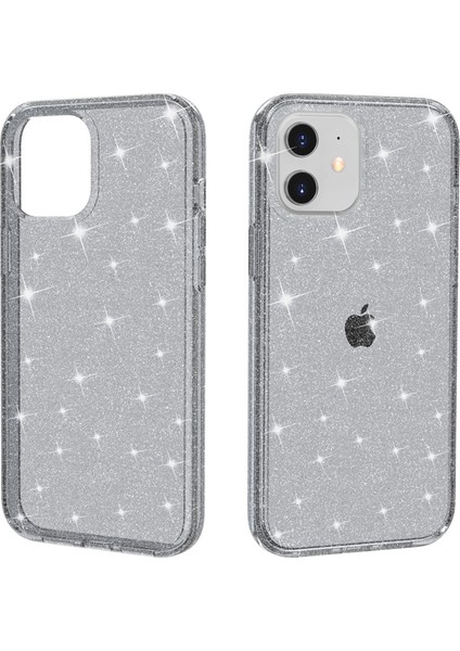 Apple iPhone 12 Mini-Grey Için Işıltılı Toz Pc+Tpu Hibrid Geri Kabuk (Yurt Dışından)