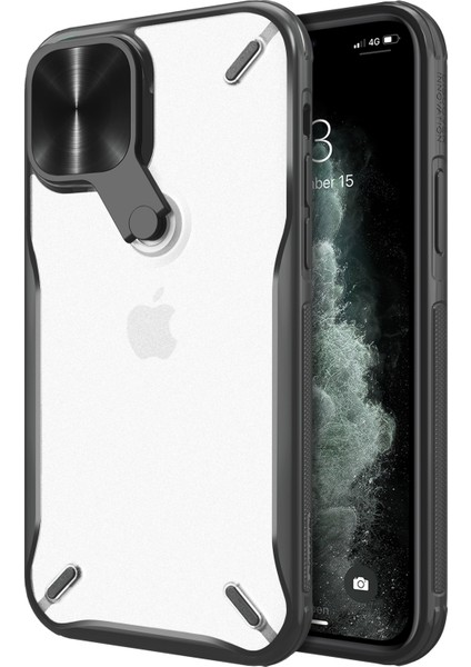 Apple iPhone 12 Mini Tpu Pc Protector Cover-Black Için Nillkin Camshield Serisi Kickstand Case (Yurt Dışından)