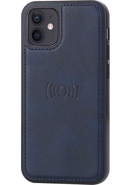 Apple iPhone 12 Mini Telefon Kılıfı Için 5.4 Inç Pu Deri Stand Flip Manyetik Çıkarılabilir 2-1 Direk Cüzdan Kapak Mavisi (Yurt Dışından)