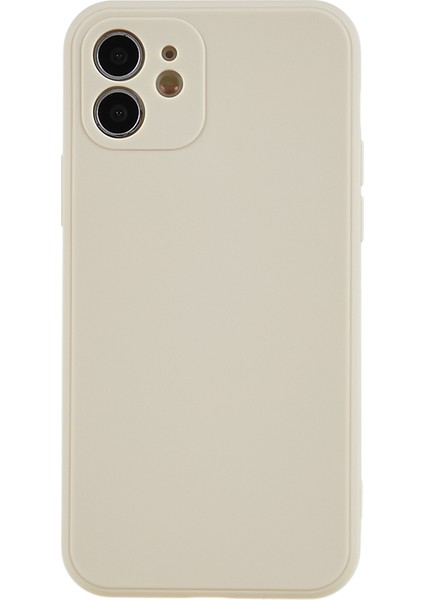 Apple iPhone 12 Telefon Kapağı Düz ​​edge Telefon Kılıfı Yumuşak Tpu Hassas Kesim Anti-Fall Koruyucu Kapak-Beyaz (Yurt Dışından)