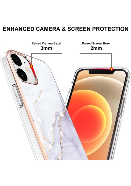 Apple iPhone 12/12 Pro Için Kapak Kapak Kapama Kapak Riyansı Baskı Baskı Savaş Renk Sümünü Telefon Deri Cüzdan Case-Black (Yurt Dışından)