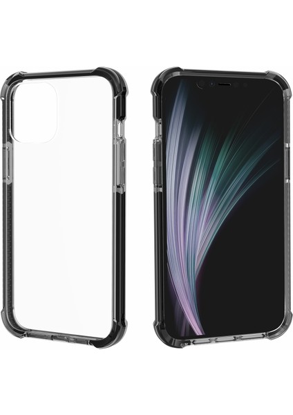 Apple iPhone 12-Black/gri Için Hava Yastığı Damgalı Akrilik+Tpu Hibrid Kapak (Yurt Dışından)