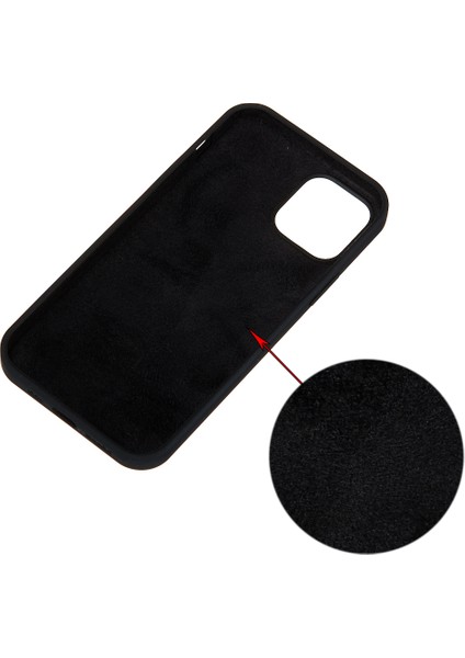 Apple iPhone 12 Mini Renkli Telefon Aksesuar-Black Için Yumuşak Sıvı Silikon Arka Cep Telefon Kılıfı (Yurt Dışından)