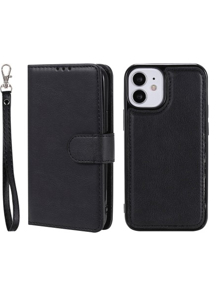 Apple iPhone 12 Mini Telefon Kılıfı 2 Için 1 Folio Flep Tam Koruma Yuvaları Cüzdan Kılıfı Telefon Kapağı Apple iPhone 12 Mini 5.4 Inç-Black Için (Yurt Dışından)