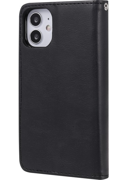 Apple iPhone 12 Mini Telefon Kılıfı 2 Için 1 Folio Flep Tam Koruma Yuvaları Cüzdan Kılıfı Telefon Kapağı Apple iPhone 12 Mini 5.4 Inç-Black Için (Yurt Dışından)
