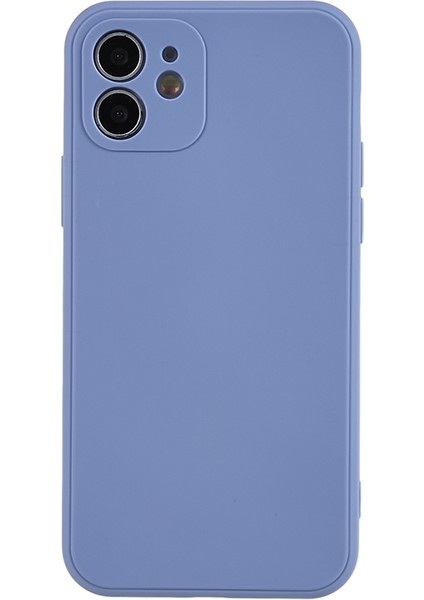 Apple iPhone 12 Telefon Kapağı Düz Kenar Telefon Kasası Yumuşak Tpu Hassas Kesim Anti-Düşme Koruyucu Kapak-Gri (Yurt Dışından)