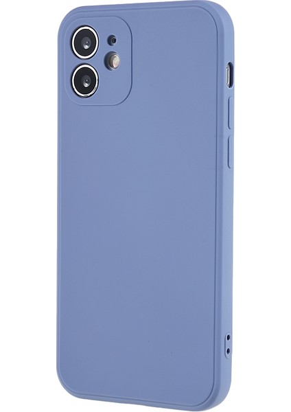 Apple iPhone 12 Telefon Kapağı Düz Kenar Telefon Kasası Yumuşak Tpu Hassas Kesim Anti-Düşme Koruyucu Kapak-Gri (Yurt Dışından)