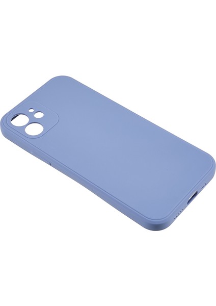 Apple iPhone 12 Telefon Kapağı Düz Kenar Telefon Kasası Yumuşak Tpu Hassas Kesim Anti-Düşme Koruyucu Kapak-Gri (Yurt Dışından)