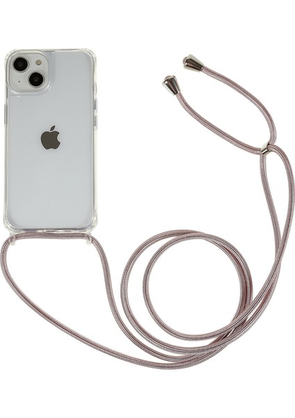 Apple iPhone 12 Mini Telefon Kılıfı Geri Kılıfı Temiz Tpu+Akrilik Telefon Kapağı Ayarlanabilir Kordonlu Altın ile (Yurt Dışından)