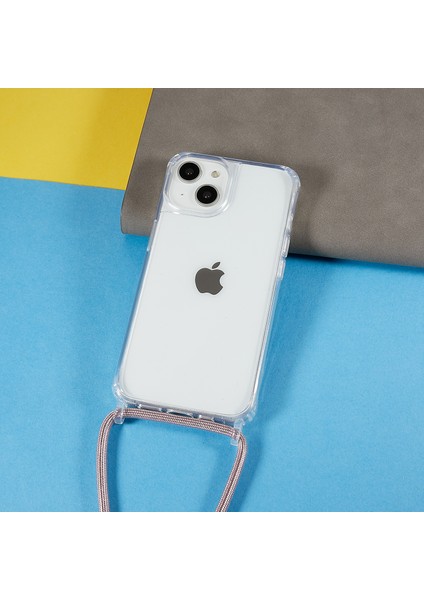 Apple iPhone 12 Mini Telefon Kılıfı Geri Kılıfı Temiz Tpu+Akrilik Telefon Kapağı Ayarlanabilir Kordonlu Altın ile (Yurt Dışından) modelleri
