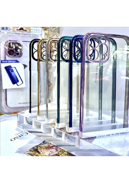 Apple iPhone 12-Black Için Hassas Delik Açılış ile Ultra Ince Net Tpu+Elektrokaplama Çerçevesi Telefon Kılıfı (Yurt Dışından)